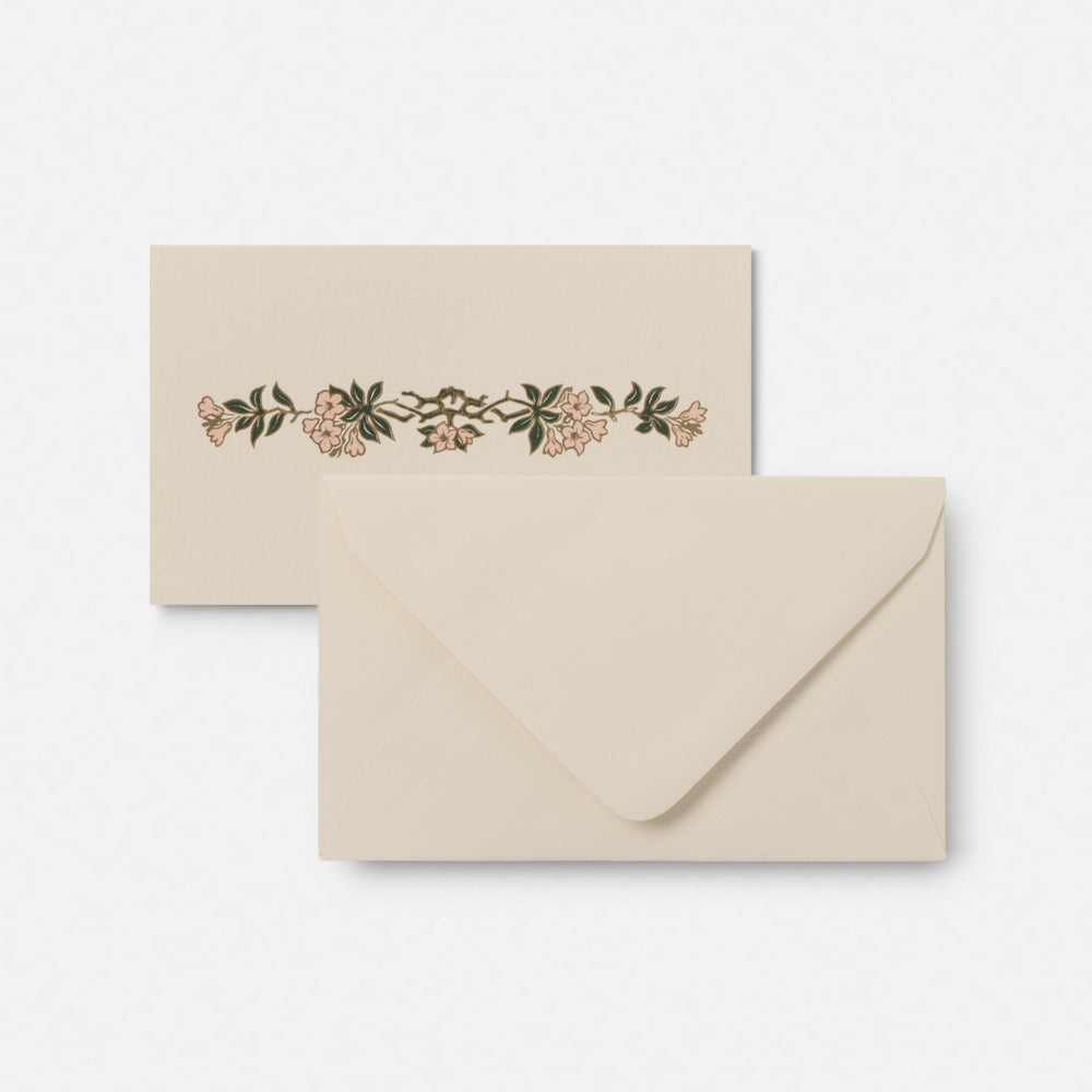 Double card - pink flower branch