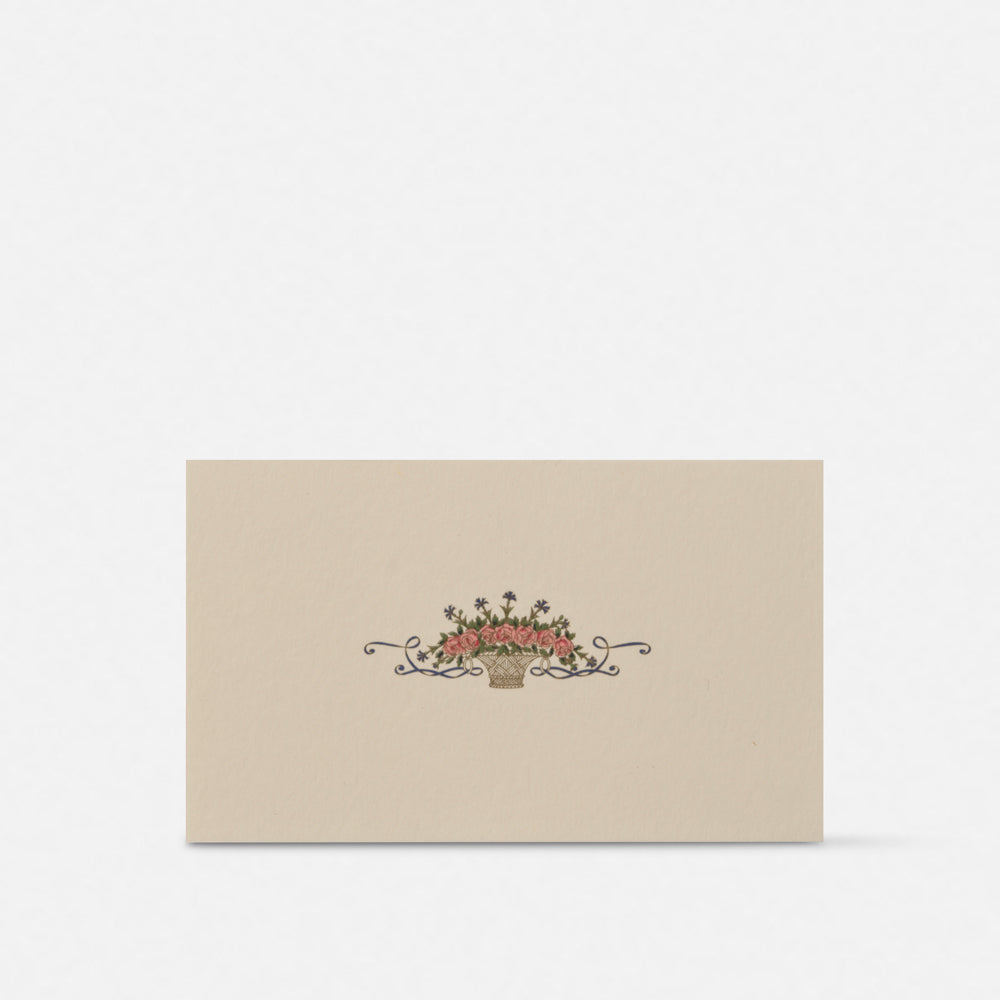 Biglietto doppio con busta<br>Cesto rose