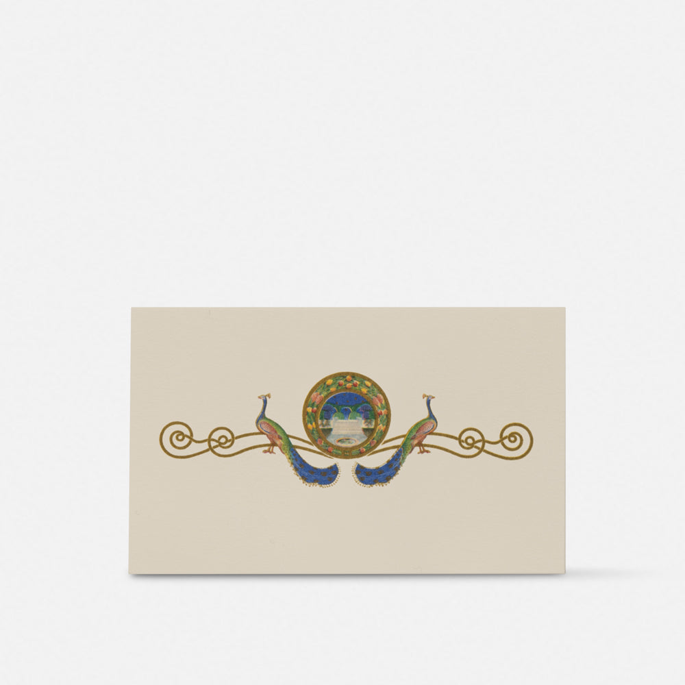 Small double card - Peacocks with garden