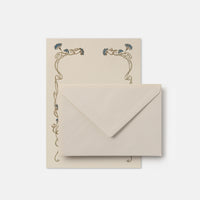 Stationery paper - Blue flower frame