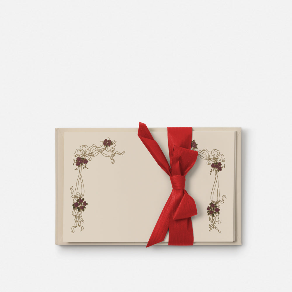 Biglietto singolo/Invito con busta<br>Cornice rossa