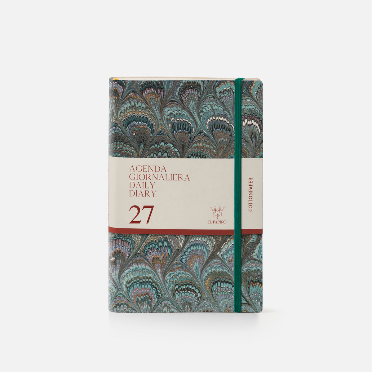 Cottonpaper daily diary with elastic - Peacocks
