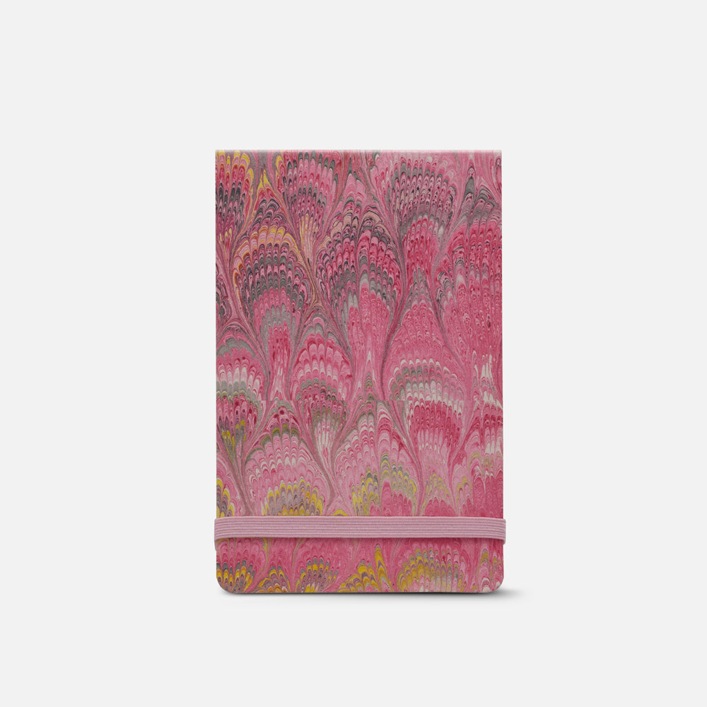 Notepad with elastic band<br> Cottonpaper "Peacocks" Collection