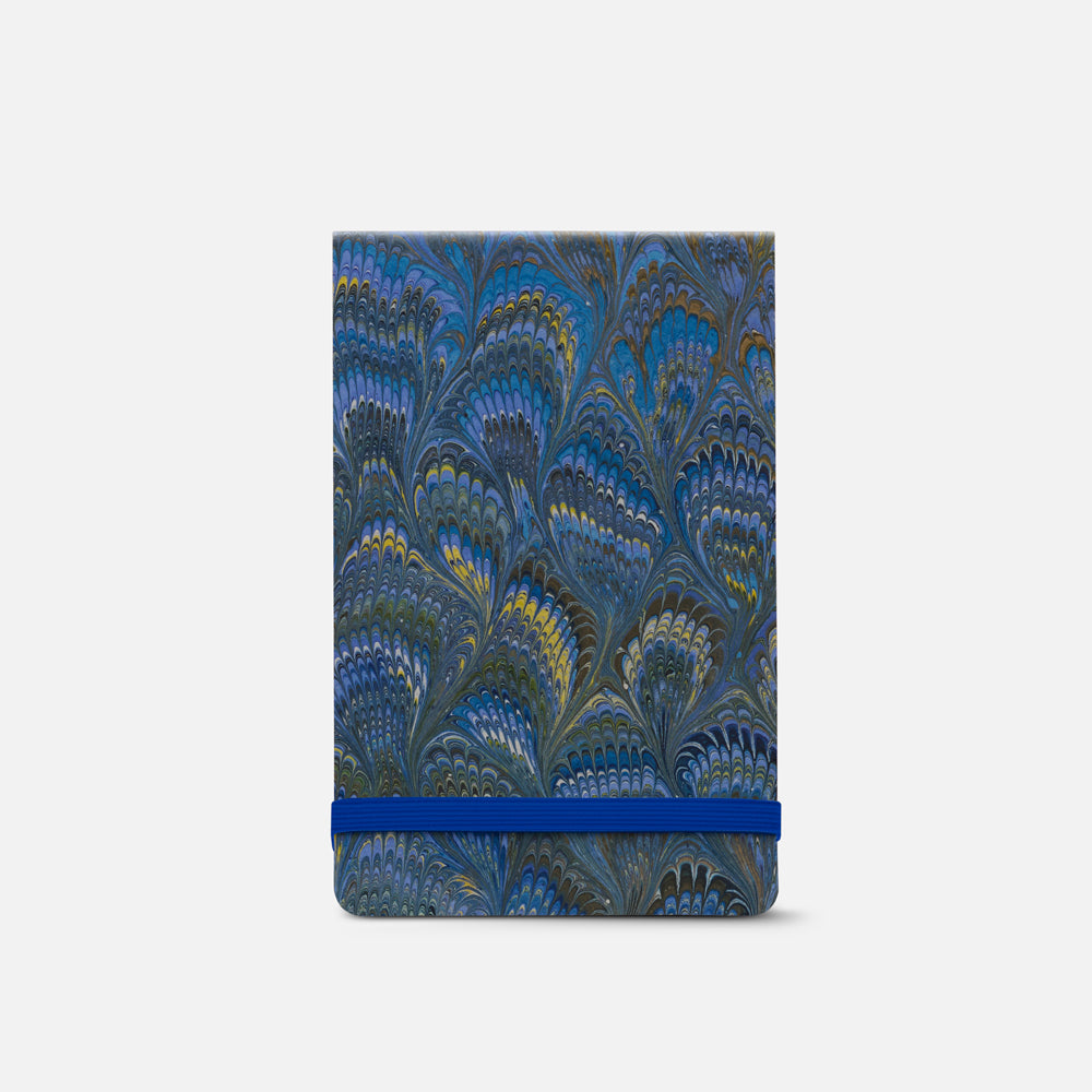 Notepad with elastic band<br> Cottonpaper "Peacocks" Collection