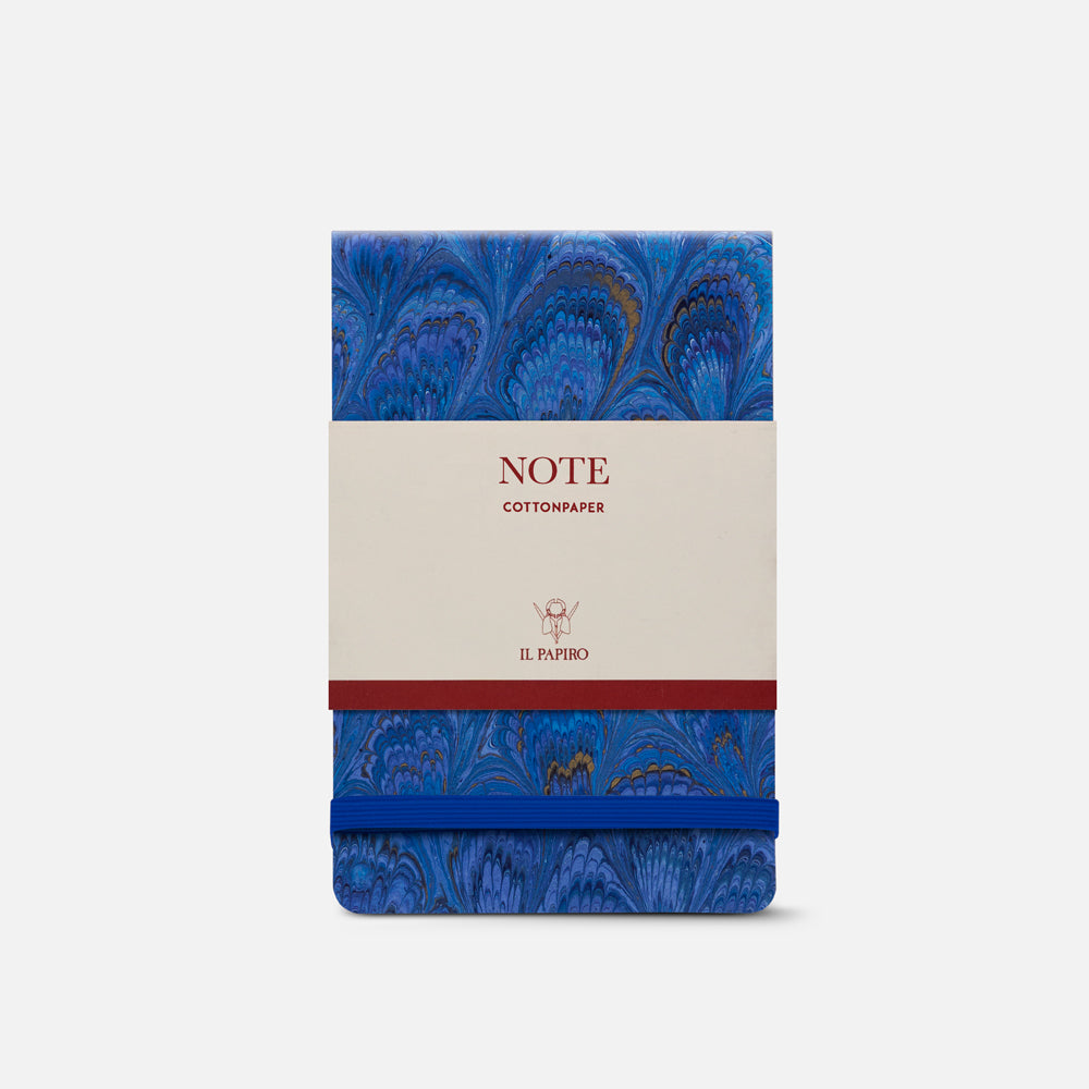 Notepad with elastic band<br> Cottonpaper "Peacocks" Collection