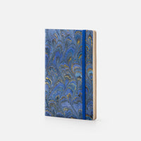 Notebook with blank pages and elastic band<br> Softcover - Cottonpaper Pavoni Collection