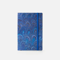 Notebook with blank pages and elastic band<br> Softcover - Cottonpaper Pavoni Collection