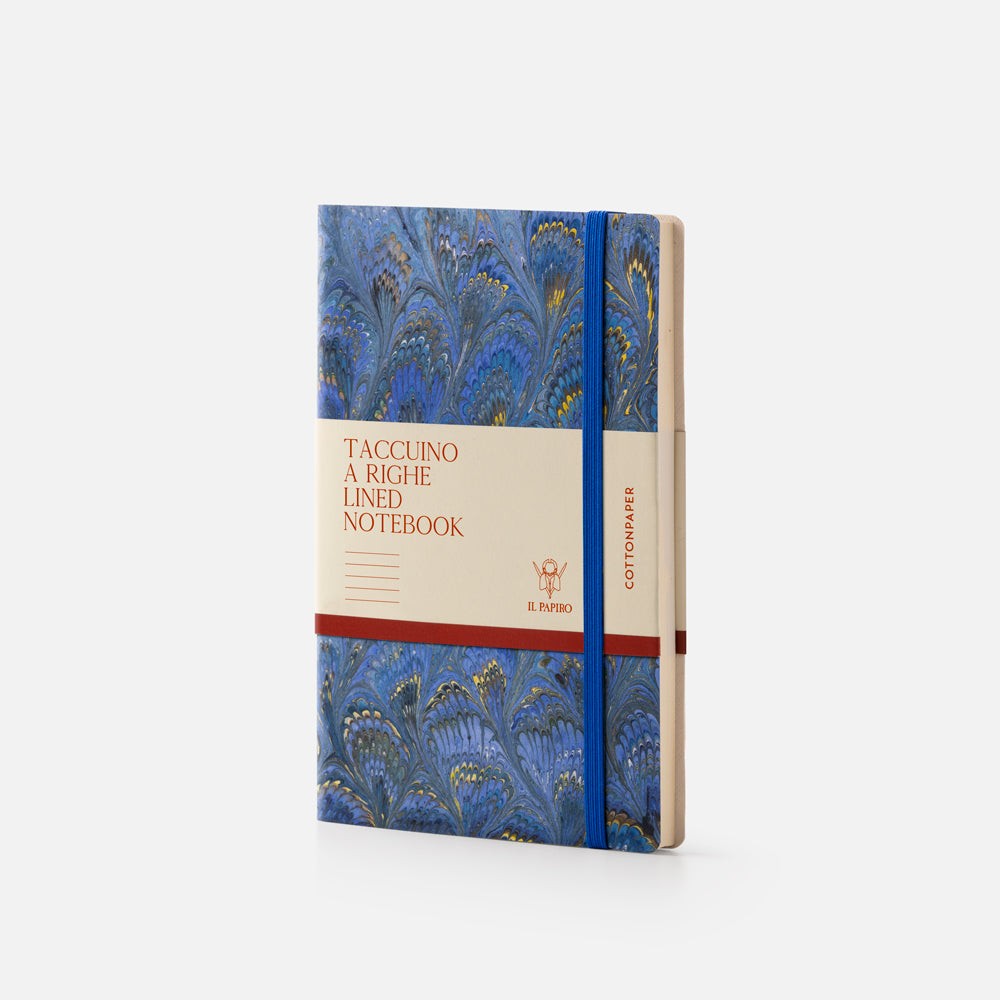 Lined notebook with elastic band<br> Softcover - Cottonpaper Pavoni Collection