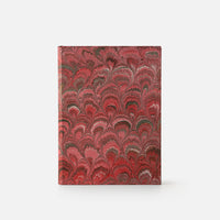 Taccuino pagine bianche<br>copertina rigida con taglio marmorizzato<br>collezione Pavoni