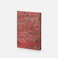 Taccuino pagine bianche<br>copertina rigida con taglio marmorizzato<br>collezione Pavoni