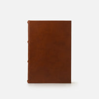 Blank page notebook<br> Hardcover - Brown Leather