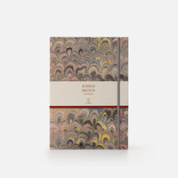 Blocco schizzi con elastico<br>Collezione cottonpaper "Pavoni"