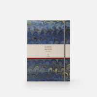 Blocco schizzi con elastico<br>Collezione cottonpaper "Pavoni"