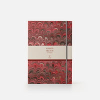 Blocco schizzi con elastico<br>Collezione cottonpaper "Pavoni"