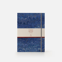 Blocco schizzi con elastico<br>Collezione cottonpaper "Pavoni"