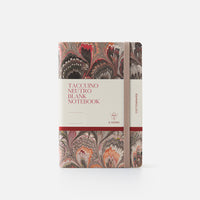 Notebook with blank pages and elastic band<br> Softcover - Cottonpaper Pavoni Collection
