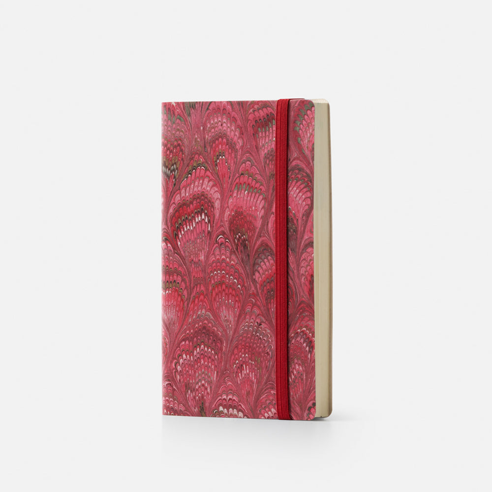 Notebook with blank pages and elastic band<br> Softcover - Cottonpaper Pavoni Collection