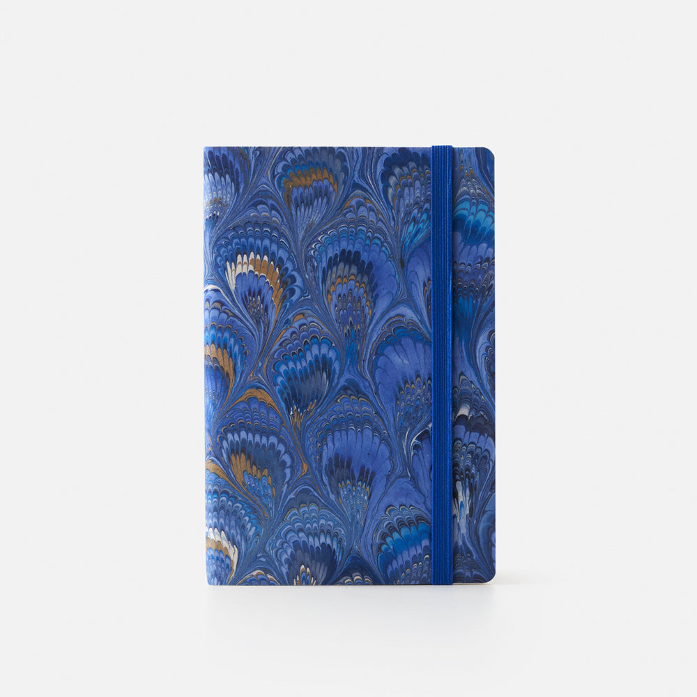 Lined notebook with elastic band<br> Softcover - Cottonpaper Pavoni Collection