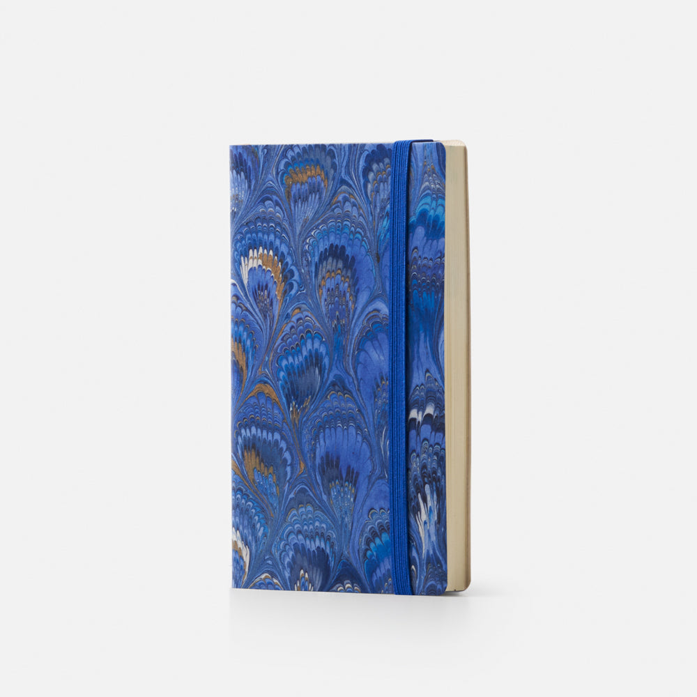 Notebook with blank pages and elastic band<br> Softcover - Cottonpaper Pavoni Collection
