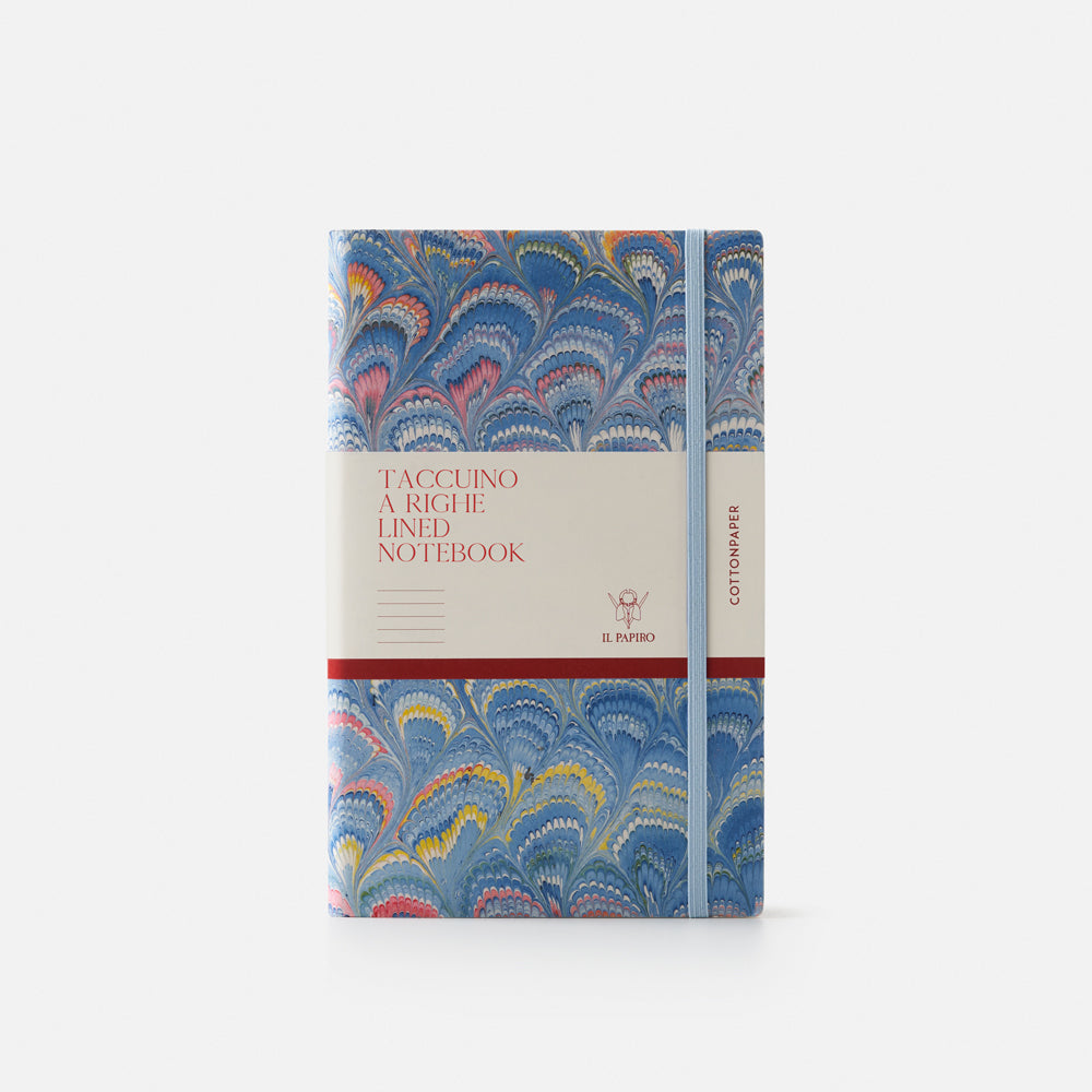 Lined notebook with elastic band<br> Softcover - Cottonpaper Pavoni Collection