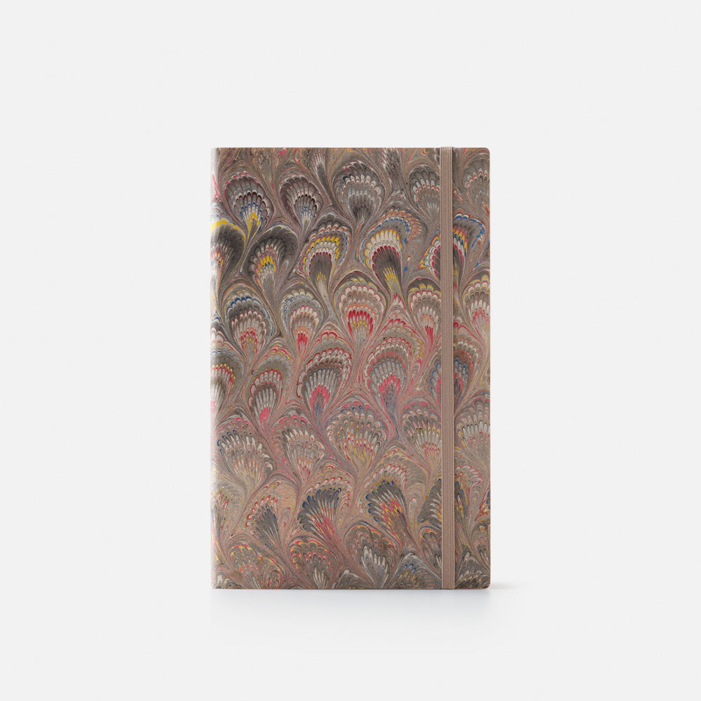 Notebook with blank pages and elastic band<br> Softcover - Cottonpaper Pavoni Collection