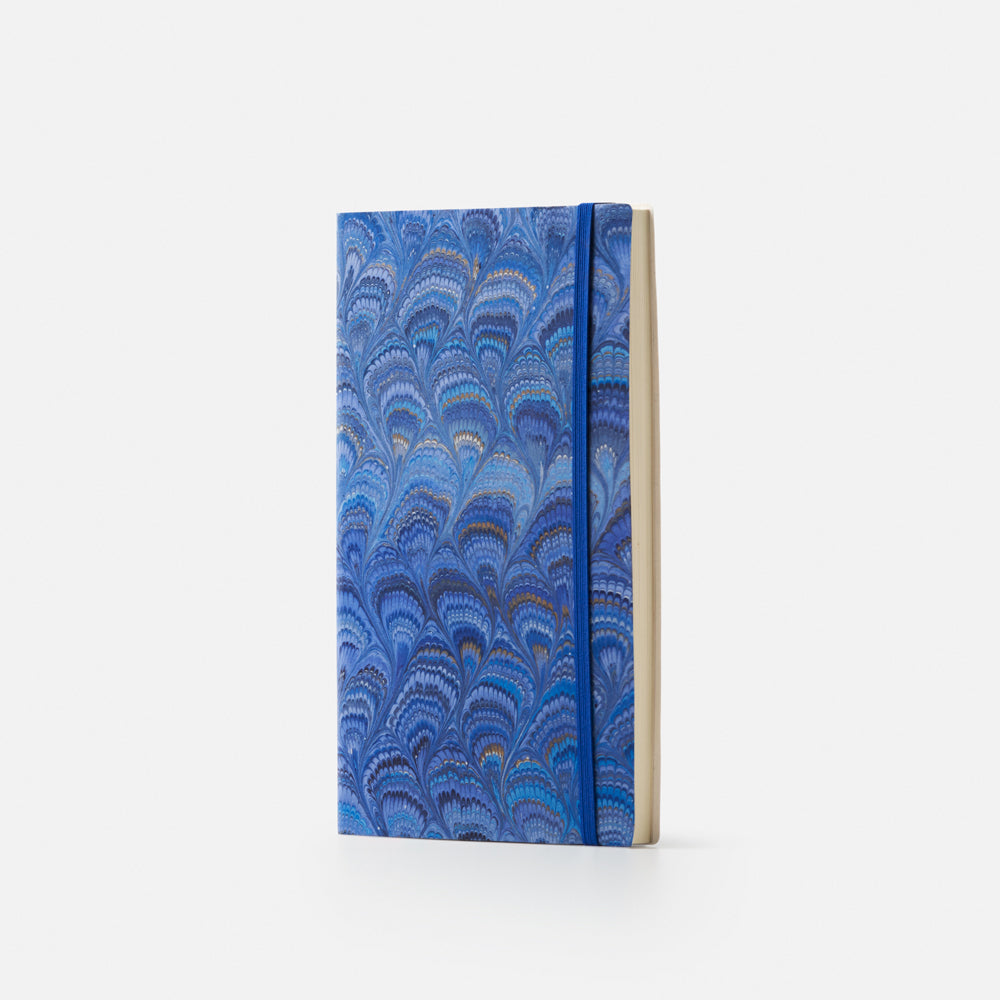 Notebook with blank pages and elastic band<br> Softcover - Cottonpaper Pavoni Collection