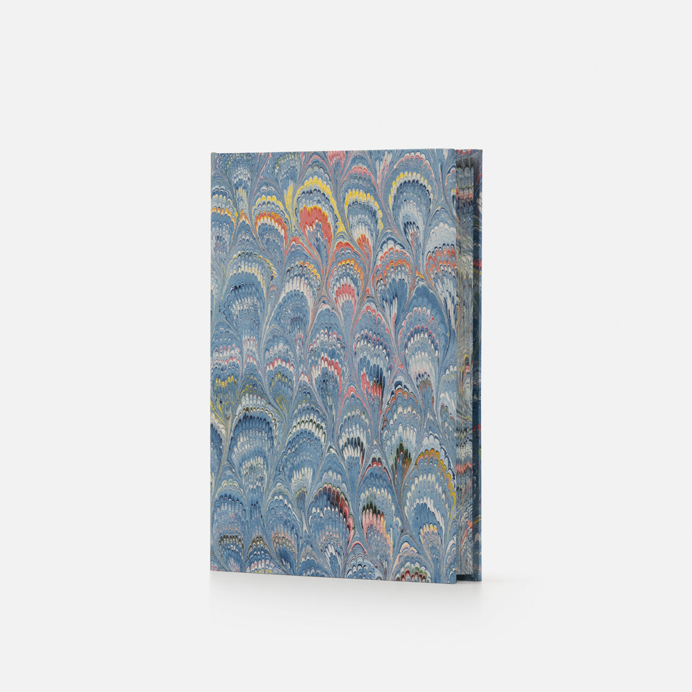 Taccuino pagine bianche e taglio marmorizzato<br>Copertina rigida - Collezione Pavoni