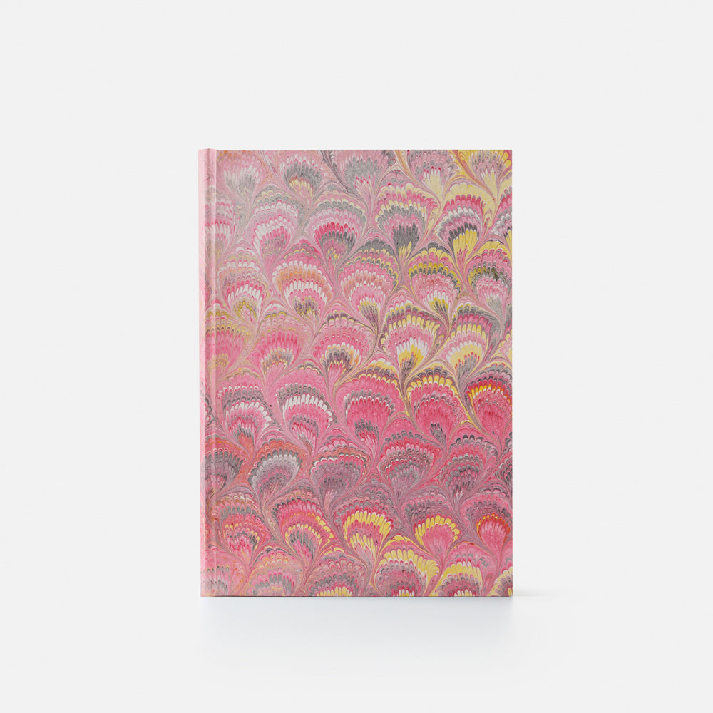 Notebook with hard cover and lined pages - Peacock design