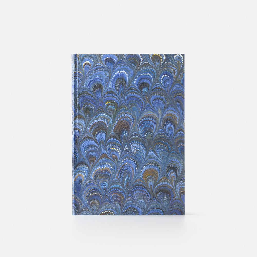 Notebook with hard cover and lined pages - Peacock design