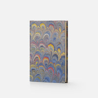Notebook with hard cover and lined pages - Peacock design