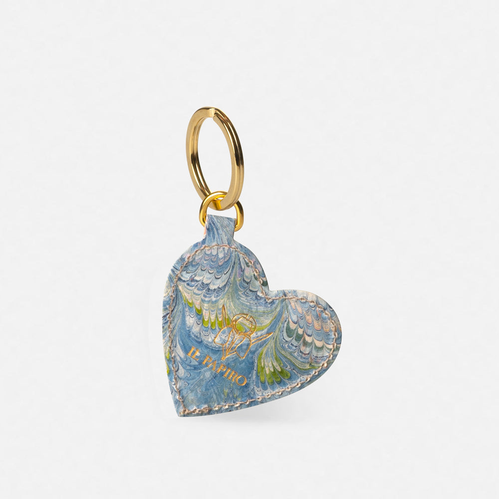 Cottonpaper heart key ring - Peacocks