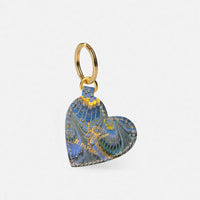 Cottonpaper heart key ring - Peacocks