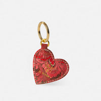 Cottonpaper heart key ring - Peacocks