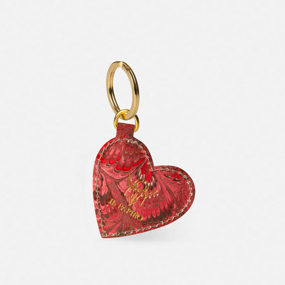 Cottonpaper heart key ring - Peacocks