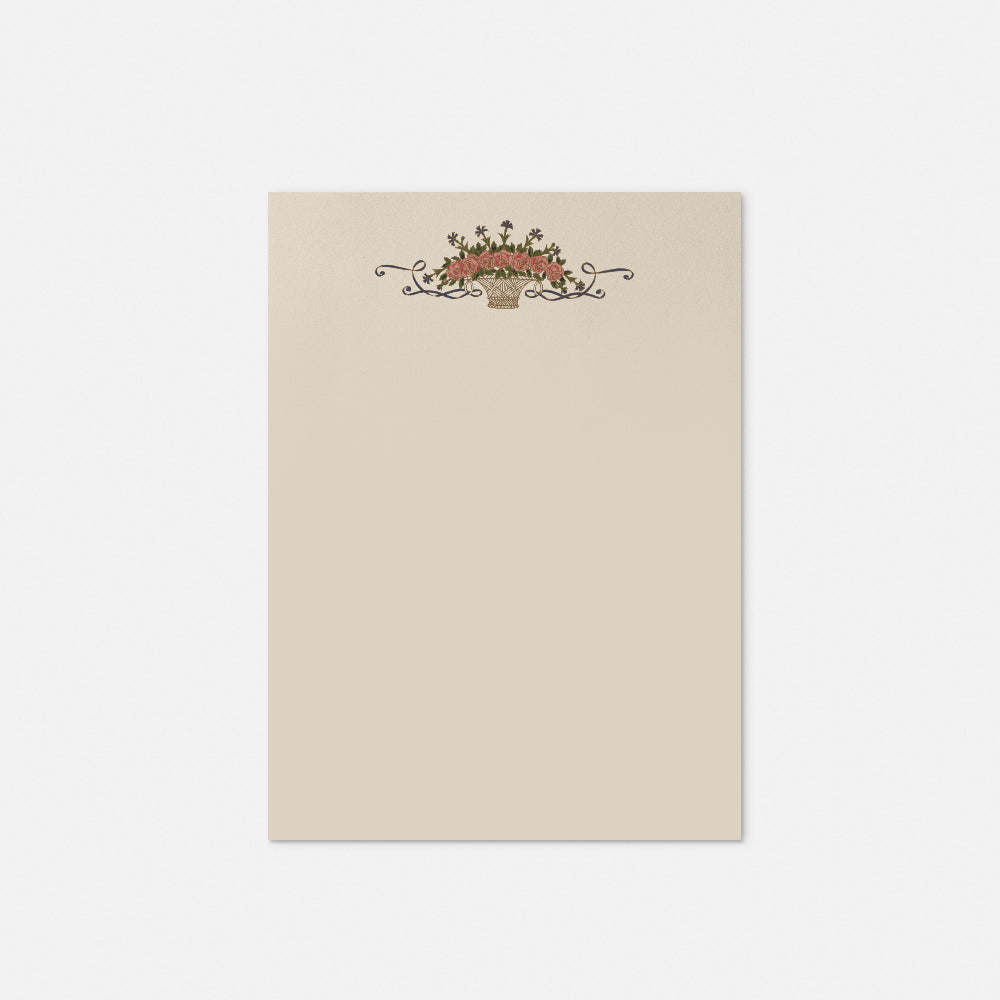 Carta da lettere - Cesto di rose<br>Collezione Floreale