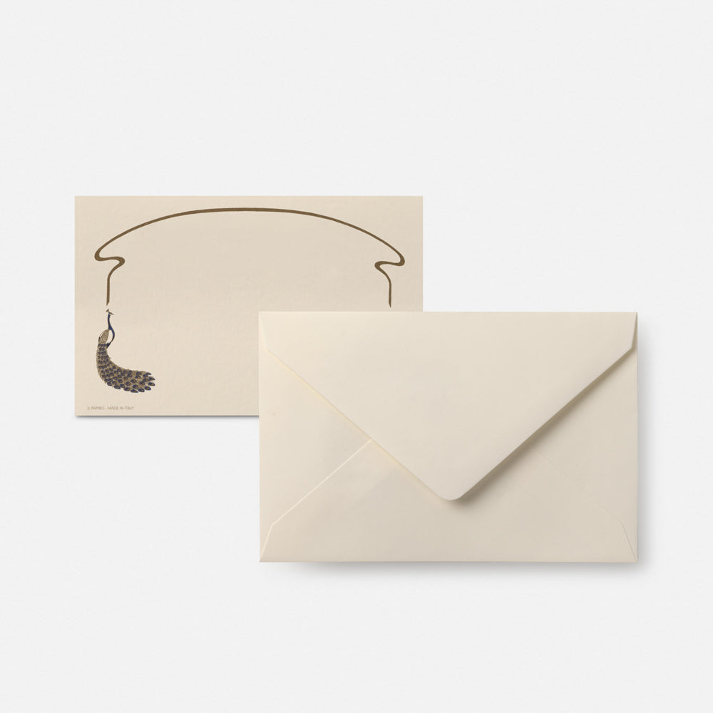 Biglietto singolo/Invito con busta<br>Pavoni