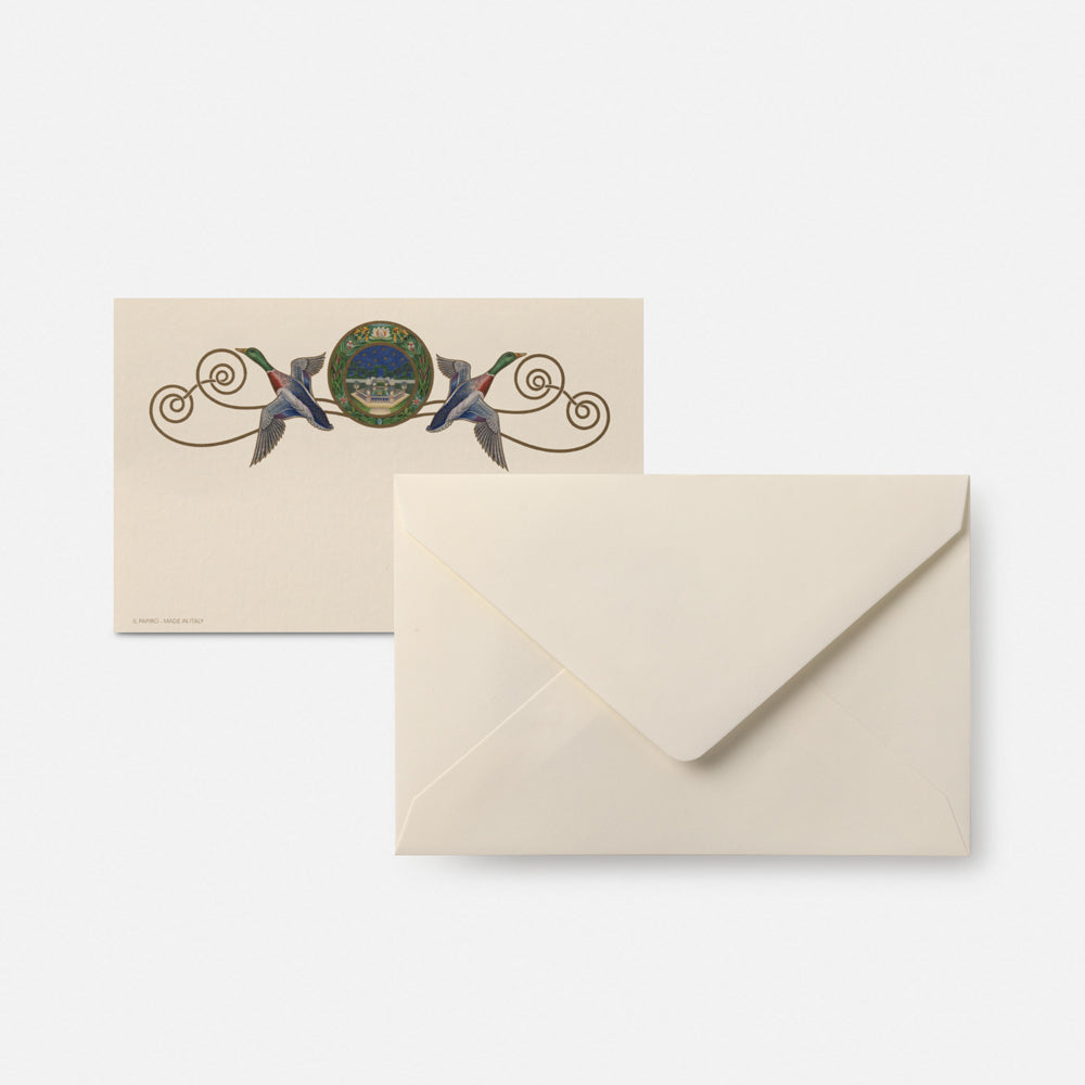 Single card/Invitation - Mallards with garden