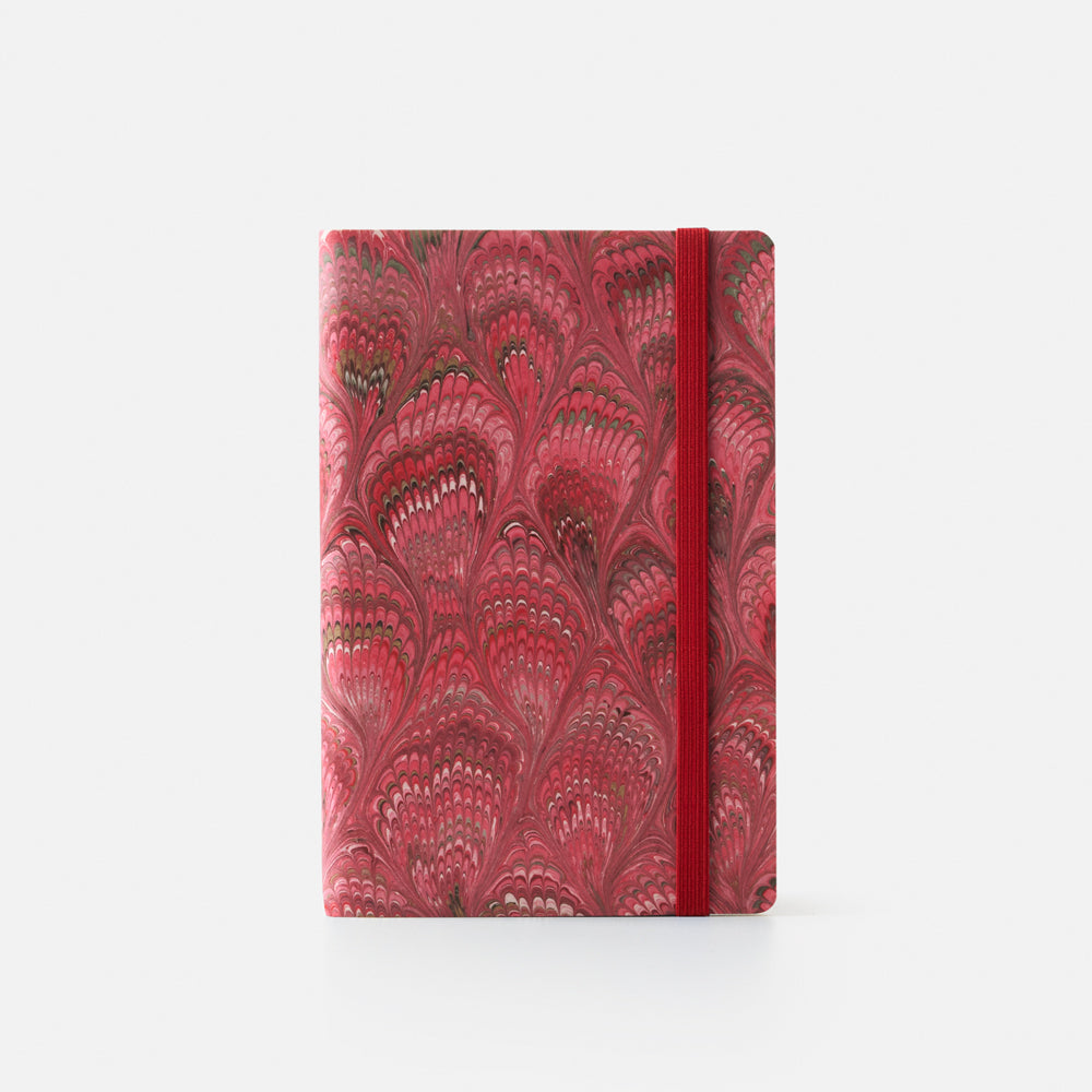 Notebook with blank pages and elastic band<br> Softcover - Cottonpaper Pavoni Collection