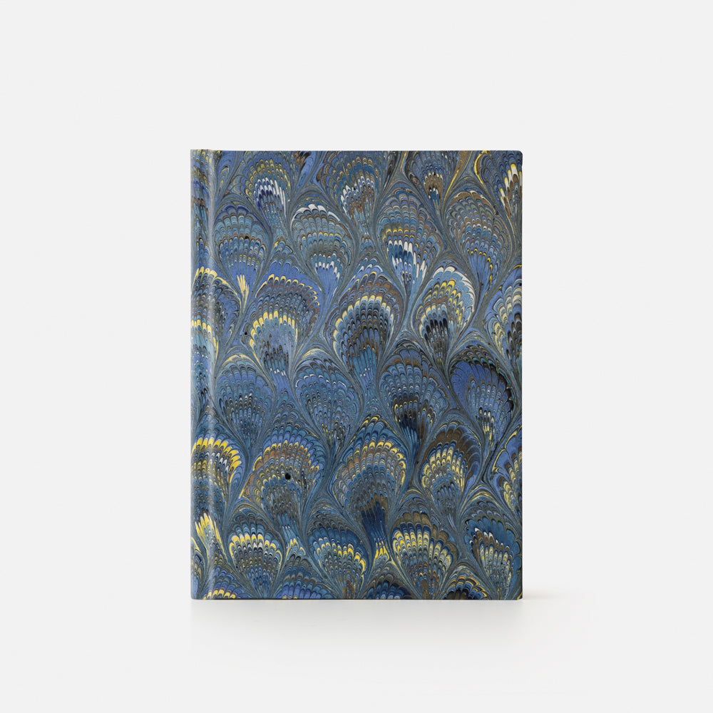 Notebook with hard cover and lined pages - Peacock design