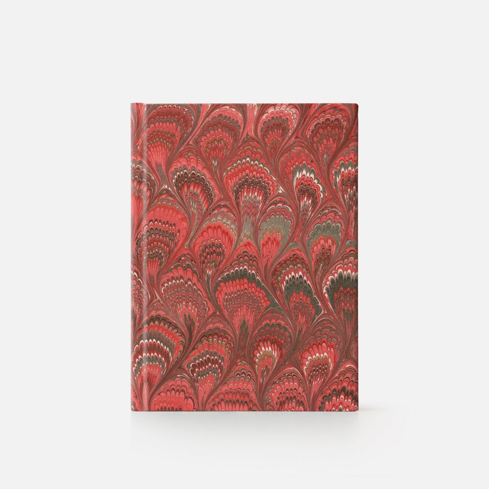 Notebook with hard cover and lined pages - Peacock design
