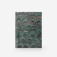 Notebook with hard cover and lined pages - Peacock design