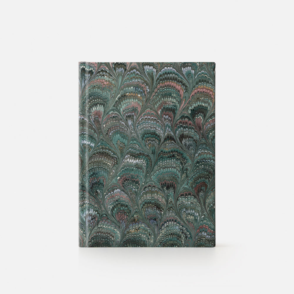 Notebook with hard cover and lined pages - Peacock design