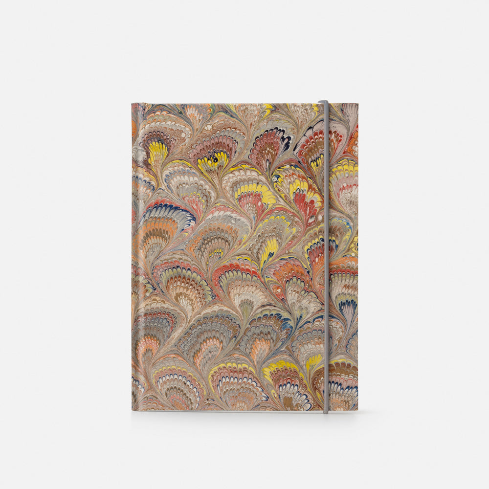 Lined notebook with elastic band<br> Hardcover - Pavoni Collection