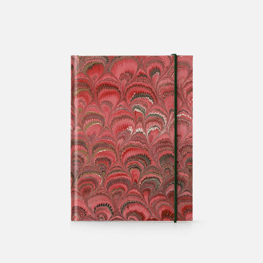Lined notebook with elastic band<br> Hardcover - Pavoni Collection
