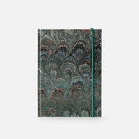 Lined notebook with elastic band<br> Hardcover - Pavoni Collection